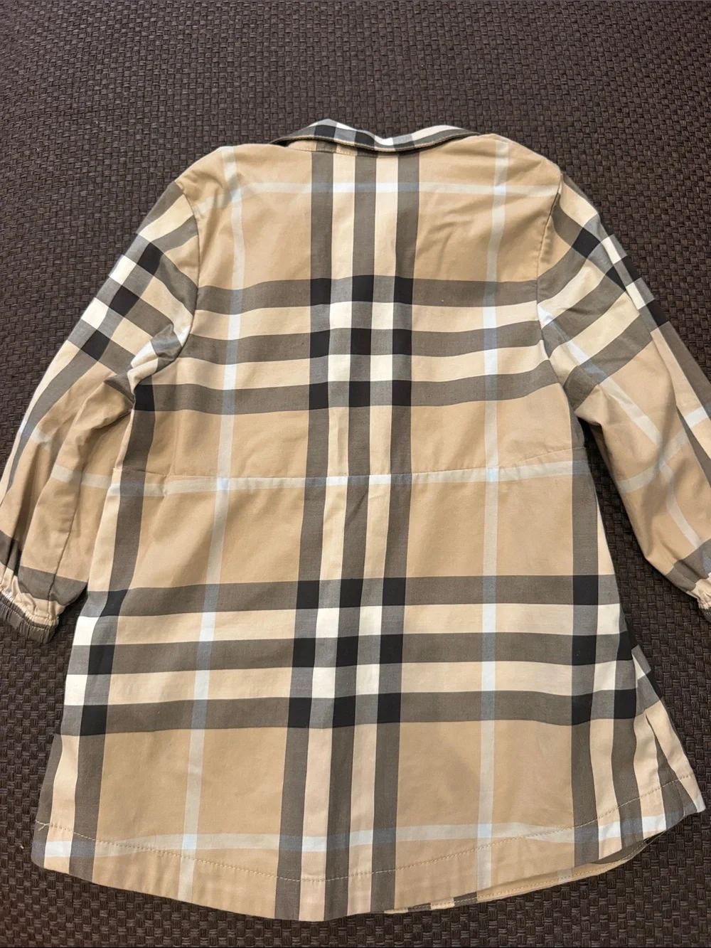 Burberry Tan Plaid Button-Front Girls Tunic